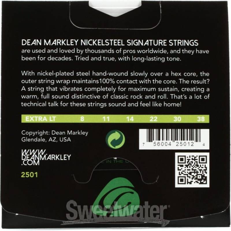 Струны для электрогитары Dean Markley DMS2501 Nickel Steel Stings Extra Light 8/38