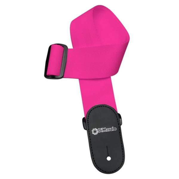 Ремінь для гітари DIMARZIO NYLON WITH LEATHER ENDS (NEON PINK)