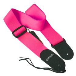 Ремінь для гітари DIMARZIO NYLON WITH LEATHER ENDS (NEON PINK)