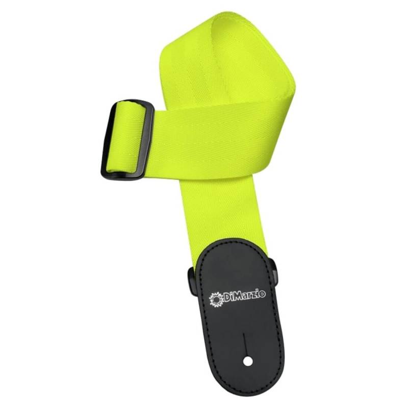 Ремень для гитары DIMARZIO NYLON WITH LEATHER ENDS (NEON YELLOW)