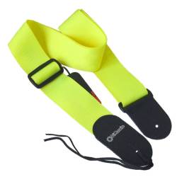 Ремінь для гітари DIMARZIO NYLON WITH LEATHER ENDS (NEON YELLOW)