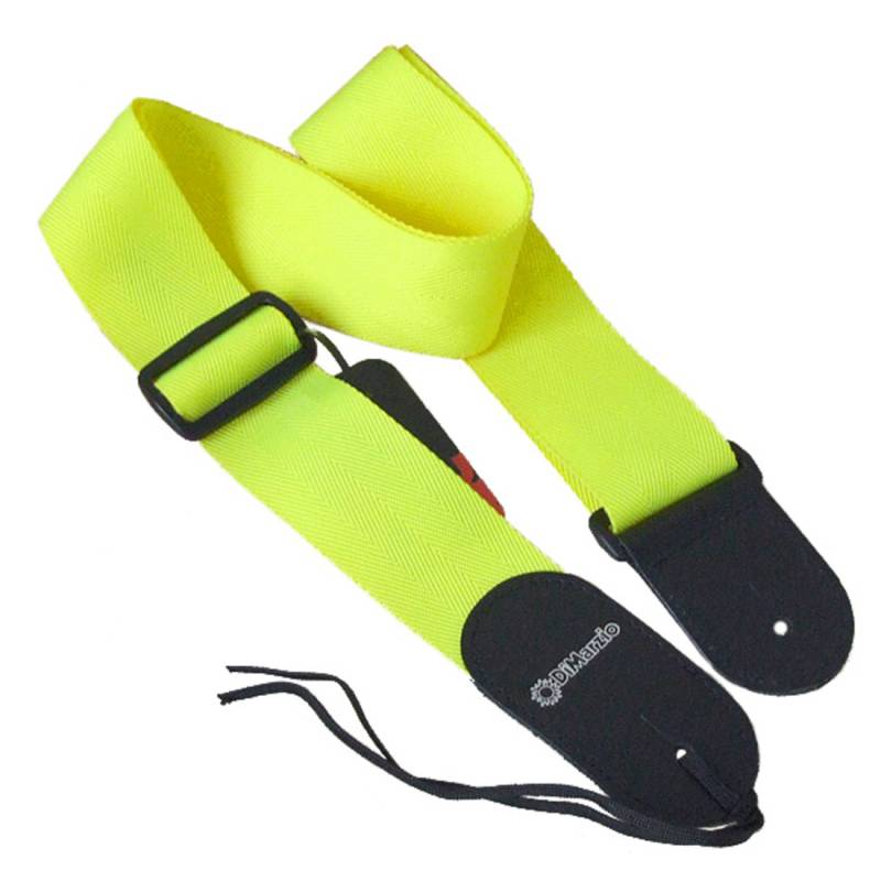 Ремень для гитары DIMARZIO NYLON WITH LEATHER ENDS (NEON YELLOW)