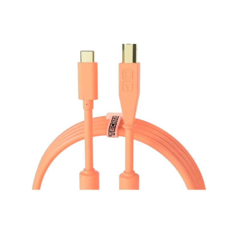 Інструментальний кабель DJ Techtools Chroma Cables: USB-C to B Neon Orange