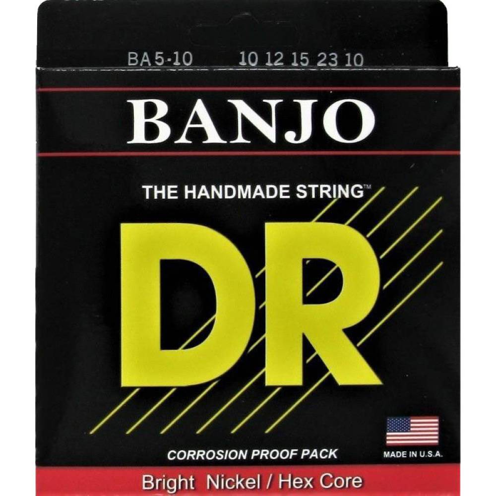 Струни для банджо DR BA5-10 Nickel Plated 5 Strings 10/23