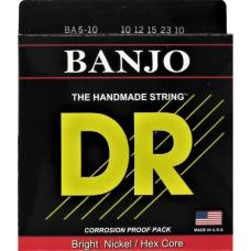 Струни для банджо DR BA5-10 Nickel Plated 5 Strings 10/23