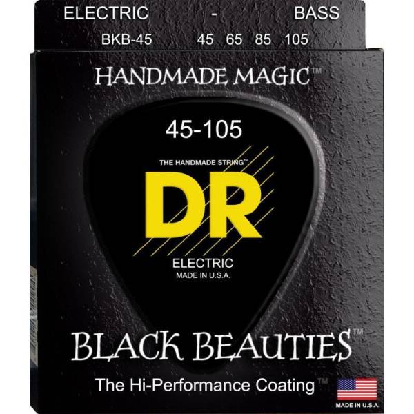 Струни для бас-гітари DR BKB-45 Black Beauties K3 Coated Medium 45/105