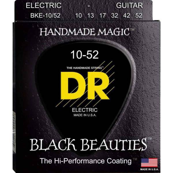 Струни для електрогітари DR BKE-10/52 Black Beauties Big & Heavy K3 Coated 10/52