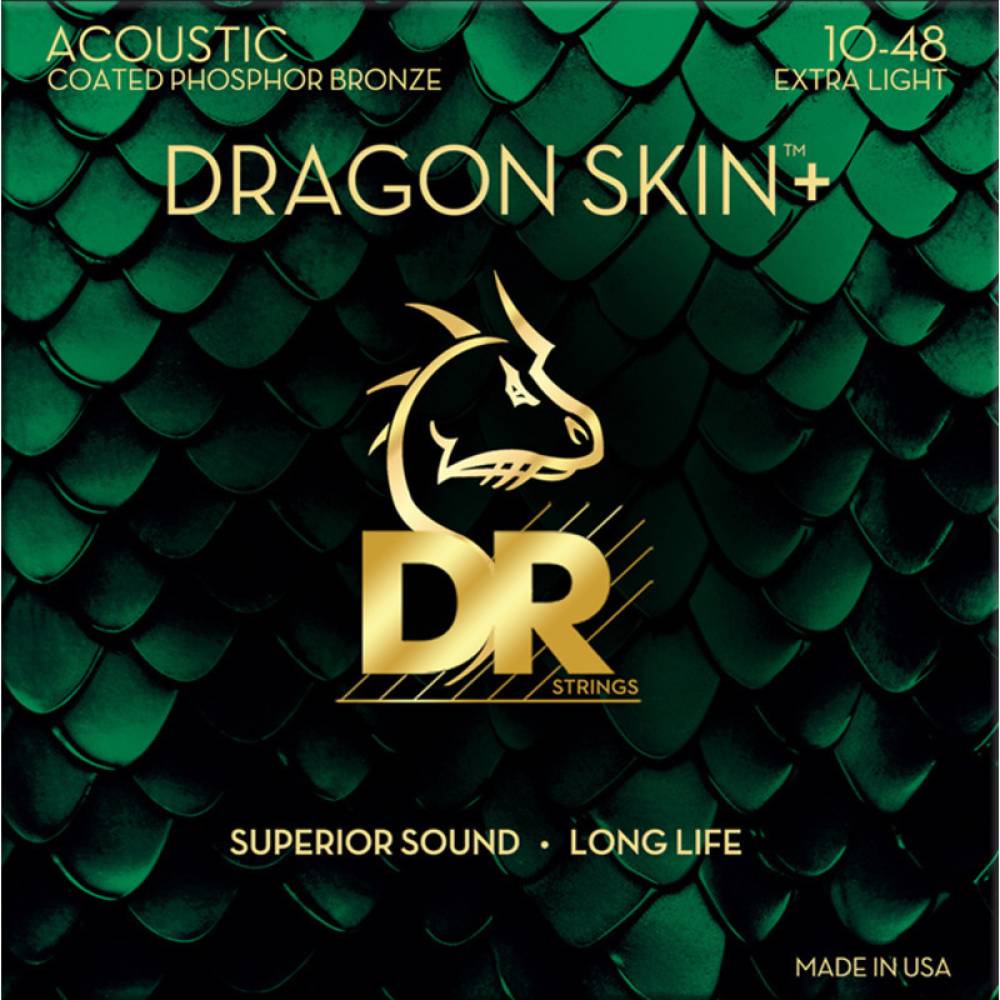 Струны для акустической гитары DR DAP-10 Dragon Skin Coated 10/48