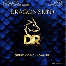 Струни для акустичної гітари  DR DAP-10/12 Dragon Skin+ Acoustic Phosphor Bronze 12 Strings Light 10/48