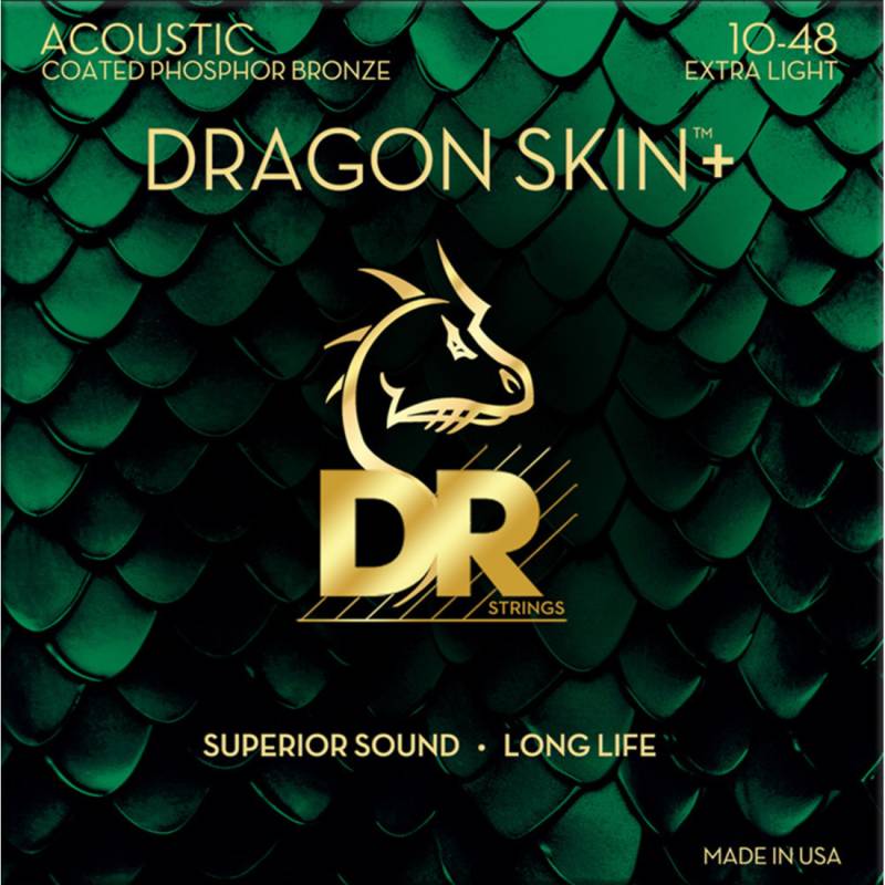 Струны для акустической гитары DR DAP-10 Dragon Skin Coated 10/48