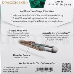 Струни для акустичної гітари DR DAP-10 Dragon Skin Coated 10/48