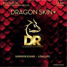 Струни для акустичної гітари  DR DAP-13 Dragon Skin Coated 13/56
