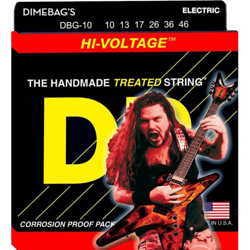 Струни для електрогітари DR DBG-10 Dimebag Darrell Hi Voltage Nickel Plated Medium 10/46