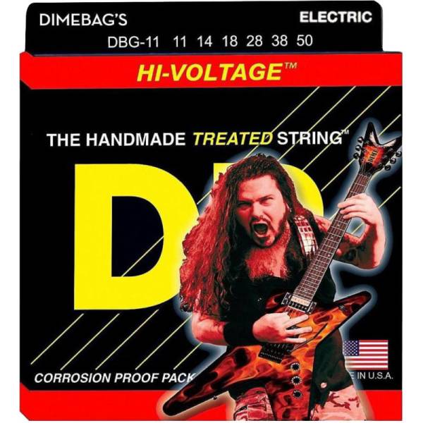 Струны для электрогитары DR DBG-11 Dimebag Darrell Hi Voltage Nickel Plated Extra Heavy 11/50