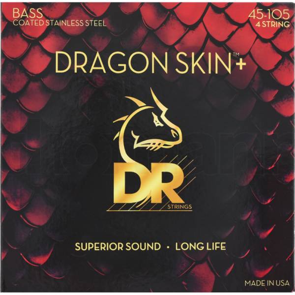 Струни для бас-гітари DR DBS-45 Dragon Skin Coated Medium 4-String 45/105