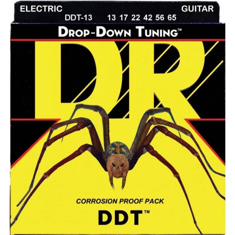 Струни для електрогітари DR DDT-13 Drop-Down Tuning Nickel Plated Mega Heavy 13/65