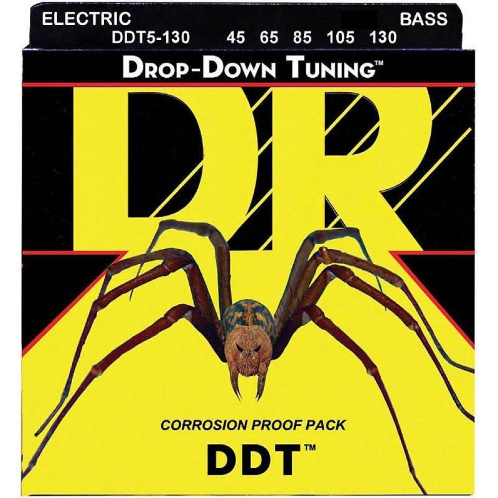 Струны для бас-гитары DR DDT5-130 Drop-Down Tuning Medium 5-Strings 45/130