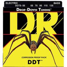 Струни для бас-гітари DR DDT5-55 Drop-Down Tuning Heavy 5-Strings 55/135