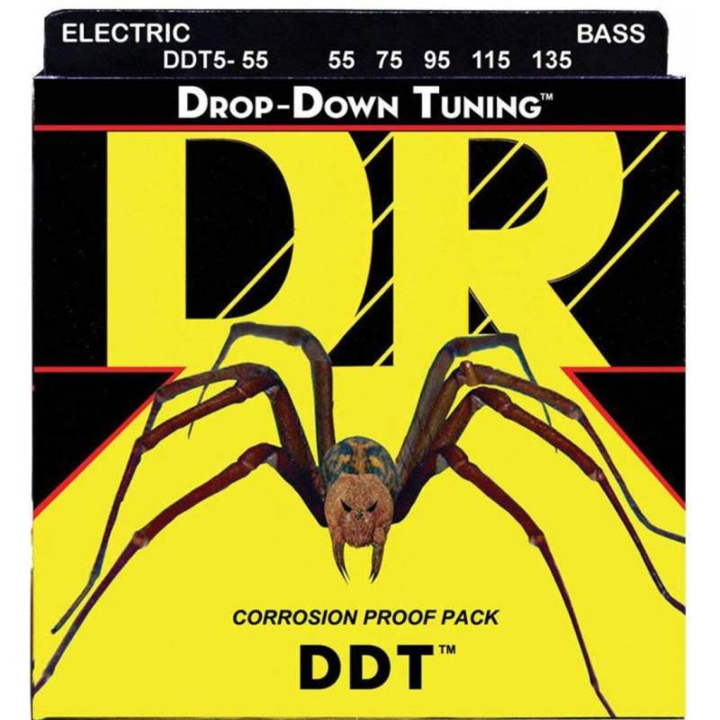 Струны для бас-гитары DR DDT5-55 Drop-Down Tuning Heavy 5-Strings 55/135