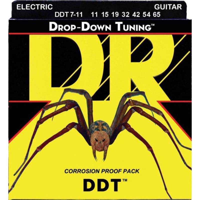Струны для электрогитары DR DDT7-11 Drop-Down Tuning Nickel Plated Extra Heavy 7-Strings 11/65