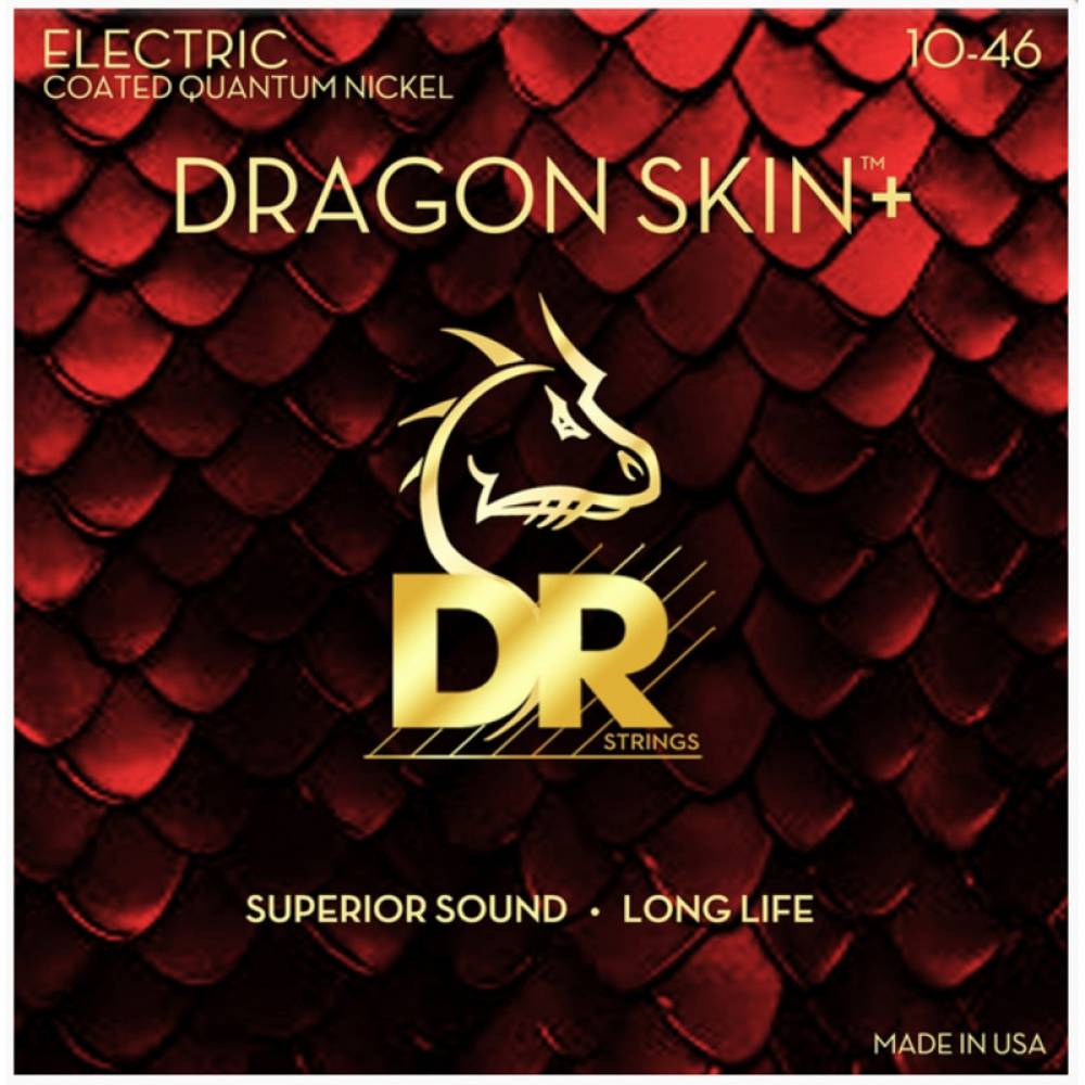 Струны для электрогитары DR DEQ-10 Dragon Skin+ Electric Medium 10/46