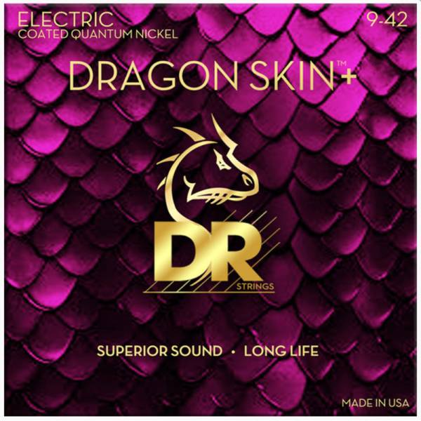 Струны для электрогитары DR DEQ-9 Dragon Skin+ Coated Quantum Nickel Light 9/42