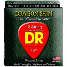 Струны для акустической гитары DR DSA-10/12 Dragon Skin K3 Coated 12 Strings 10/48