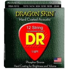 Струни для акустичної гітари DR DSA-10/12 Dragon Skin K3 Coated 12 Strings 10/48