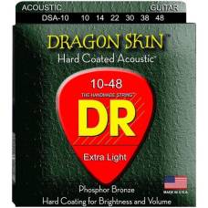 Струны для акустической гитары DR DSA-10 Dragon Skin K3 Coated 10/48