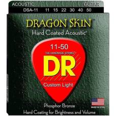 Струны для акустической гитары DR DSA-11 Dragon Skin K3 Coated 11/50