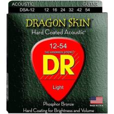 Струны для акустической гитары DR DSA-12 Dragon Skin K3 Coated 12/54