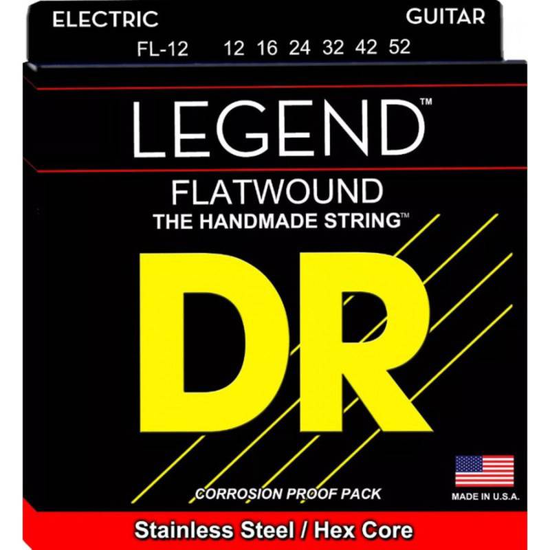 Струни для електрогітари DR FL-12 Legend Flatwound Medium 12/52