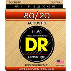 Струни для акустичної гітари DR HA-11 Hi-Beam 80/20 Bronze Custom Light 11/50