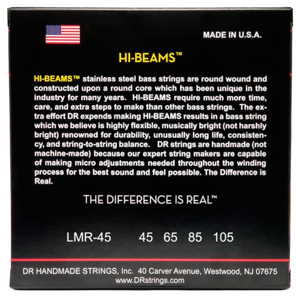 Струни для бас-гітари DR Strings HI-BEAM Bass - Medium - Long Scale (45-105)
