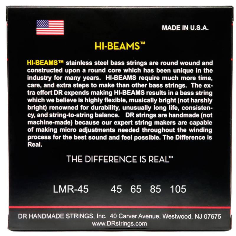Струни для бас-гітари DR Strings HI-BEAM Bass - Medium - Long Scale (45-105)