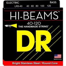 Струны для бас-гитары DR LR5-40 Hi-Beam Stainless Steel 5 String Light 40/120