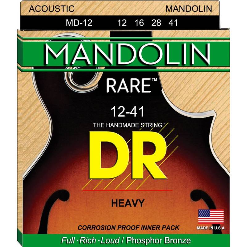 Струны для мандолины DR MD-12 Rare Phosphor Bronze Heavy 12/41