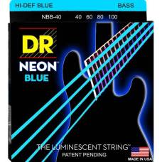 Струны для бас-гитары DR NBB-40 Hi-Def Neon Blue K3 Coated Light 40/100