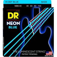Струни для бас-гітари DR NBB-40 Hi-Def Neon Blue K3 Coated Light 40/100