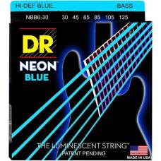 Струны для бас-гитары DR NBB6-30 Hi-Def Neon Blue K3 Coated Medium 6-Strings 30/125