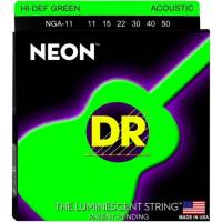 Струны для акустической гитары DR NGA-11 Hi-Def Neon Green K3 Coated Medium-Light 11/50