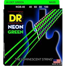 Струни для бас-гітари DR NGB-40 Hi-Def Neon Green K3 Coated Light 40/100