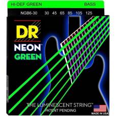 Струны для бас-гитары DR NGB6-30 Hi-Def Neon Green K3 Coated Medium 6 strings 30/125