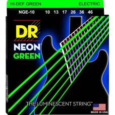 Струны для электрогитары DR NGE-10 Hi-Def Neon Green K3 Coated Medium 10/46