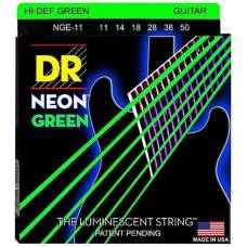 Струни для електрогітари DR NGE-11 Hi-Def Neon Green K3 Coated Heavy 11/50