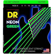 Струны для электрогитары DR NGE-9 Hi-Def Neon Green K3 Coated Light 9/42