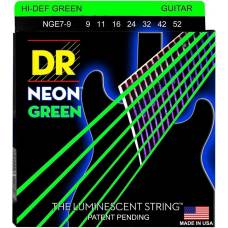 Струны для электрогитары DR NGE7-9 Hi-Def Neon Green K3 Coated Light 7-String 9/52