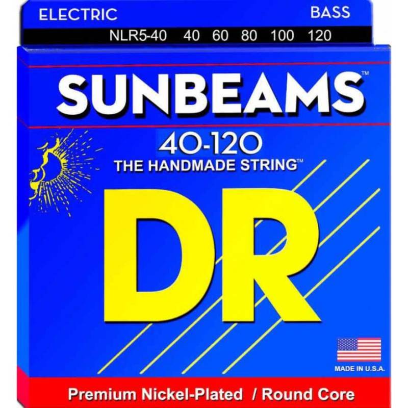 Струны для бас-гитары DR NLR5-40 Sunbeams Nickel Plated Light 5 Strings 40/120