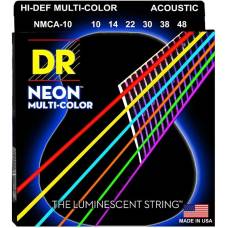 Струни для акустичної гітари DR NMCA-10 Hi-Def Neon Multi-Color K3 Coated Extra Light 10/48