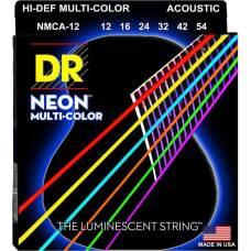 Струны для акустической гитары DR NMCA-12 Hi-Def Neon Multi-Color K3 Coated Medium 12/54